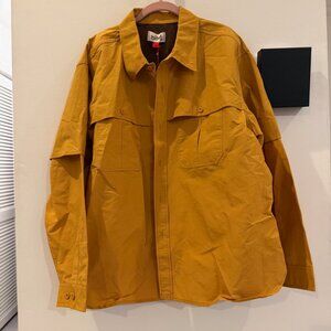 Long Sleeve Collared Button-Down Fishing Shirt - Woolrich, gold, mesh lined